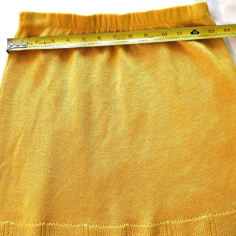 Vintage 60s Ami Yellow Black Knit Skirt Set